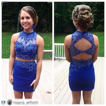 Royal White Short Prom Dresses