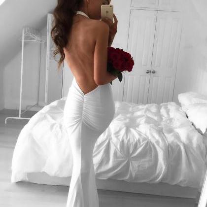Prom Dress, White Prom Dress,long Mermaid..