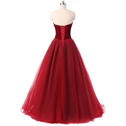Sexy Red Bridesmaid Dress,floor Length A Line..