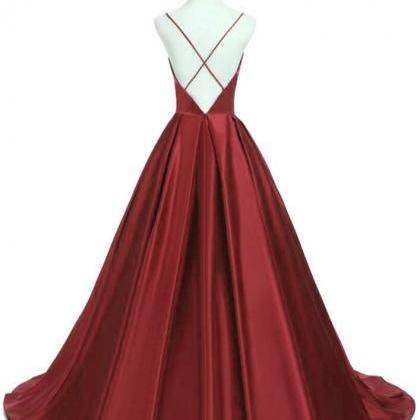 Charming A Line Prom Dress,open Back Prom Dress,..