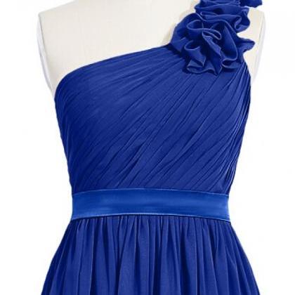 Royal Blue Long Prom Dress, Plus Size Ruffle..