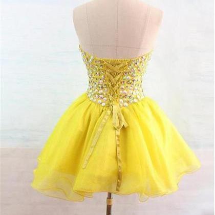 Homecoming Dresses Pink Sleeveless Laced Up Beaded..