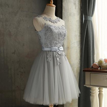 2018 Sexy Silver Lace Mini Homecoming Dresses Knee..