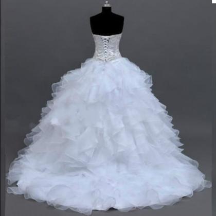 2018 White Beaded Wedding Dresses Off Shoulder..