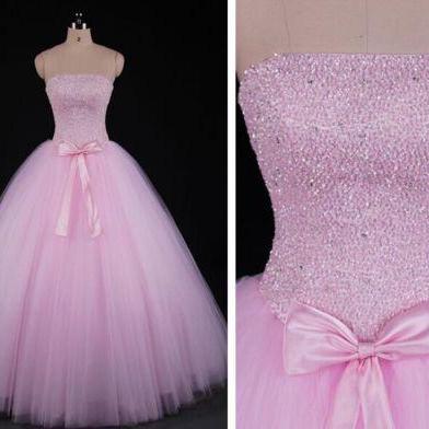 Pink Evening Quinceanera Dresses For 15 Years..