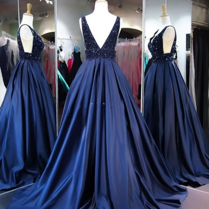 Beading Ball Gown Prom Dress,long Prom..