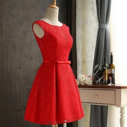 Vintage Short Red Bridesmaid Dresses Prom Dresses..