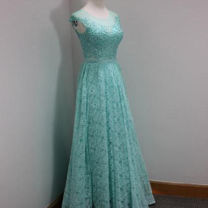 Plus Size Light Green Lace Prom Dresses 2018 Sexy..