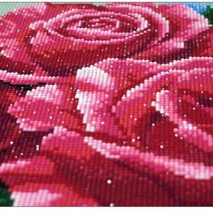 Full,diamond Embroidery,flower,rose,5d,diamond..