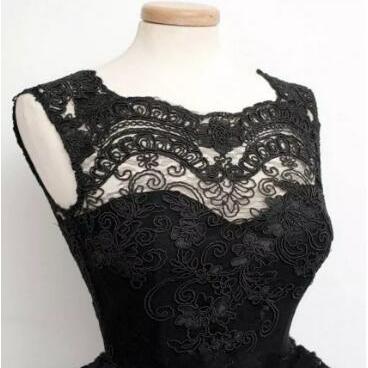 Black Lace Homecoming Party Dresses Zipper Back..