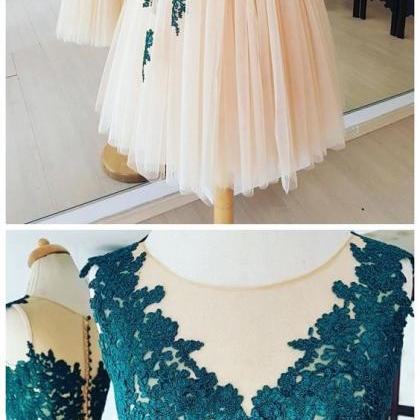See Through Short Homecoming Dresses Lace Top..