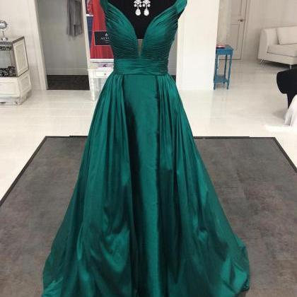 Dark Green Long Formal Evening Gowns Dresses ,..