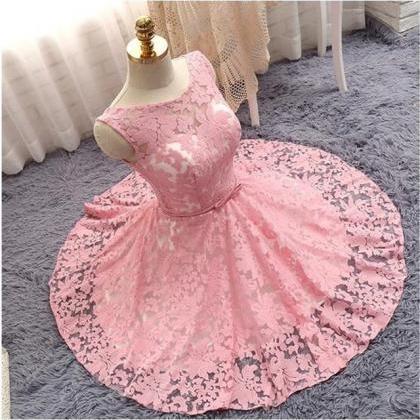 pink homecoming dress,short prom dr..