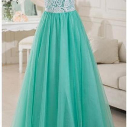 With Lace Top,prom Dresses Long,mint Tulle Prom..