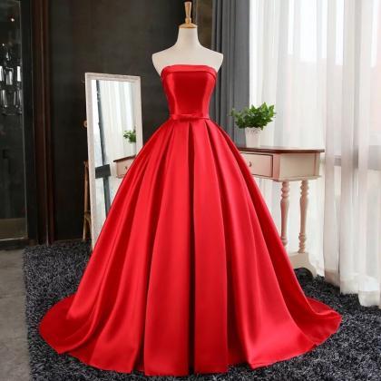 Fuchsia Pricess Prom Dress,modest Prom Dress,red..