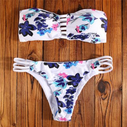 Sexy Boho Floral Printing Swimwear, Fashion Women..