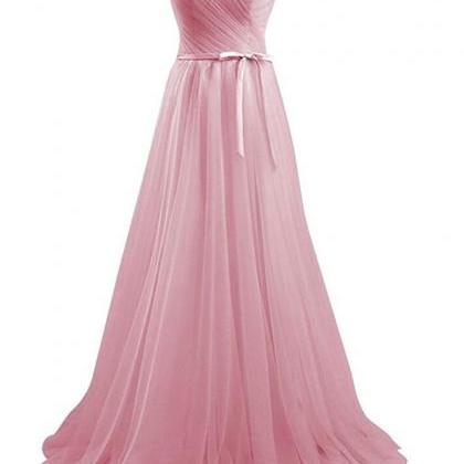 Off Shoulder Pink Tulle Prom Dresses Off Shoulder..