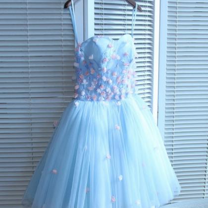 Sky Blue Tulle Short Homecoming Dress Sweetheart..