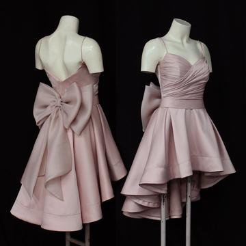 Satin Ruffle Sweetheart High Low Prom Dresses With..