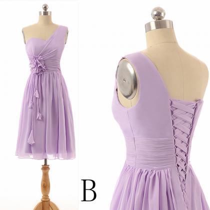 Sexy Lavender Chiffon Ruffle Homecoming Dress With..