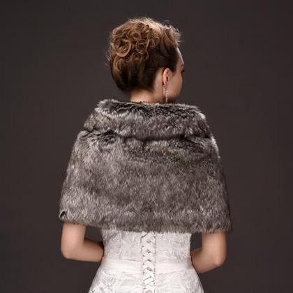 Vintage Warm Winter Wedding Jackets Faur Fur Short..