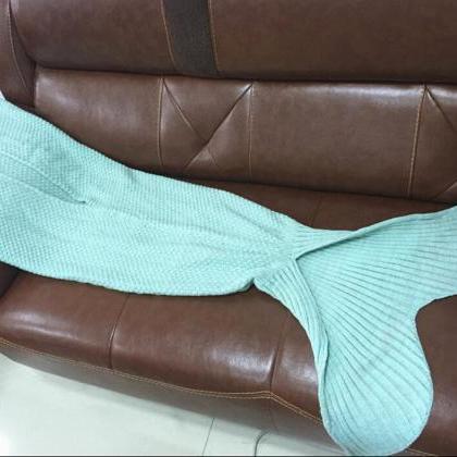 Beauty Green Knitted Mermaid Blanke..
