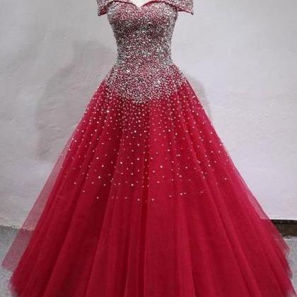 Luxury Beaded Crystal Ball Gown Quinceanera..
