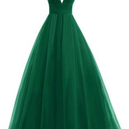 Deep V-neck Prom Dress, Formal Evening Party Gowns..