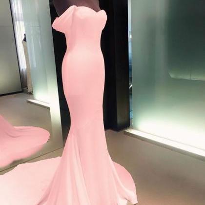 Fashion Pink Mermaid Prom Dress 2019 Women Dress..