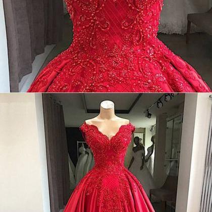 Charming Red Satin Long Prom Dress Plus Size Sweet..