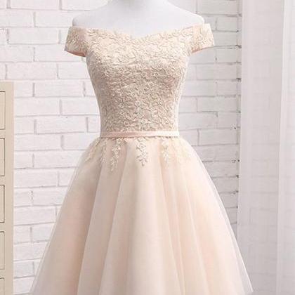 Fashion Short Bridesmaid Dress A Line Lace Prom..