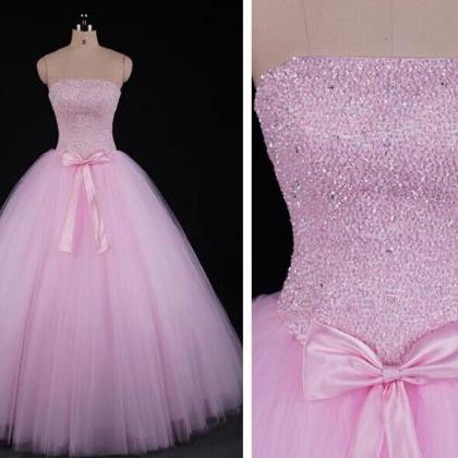 Luxury Beaded Crystal Sweet Prom Dress A Line..