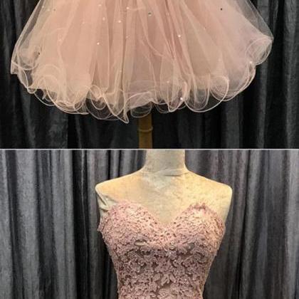 Nube Pink Lace Short Homecoming Dress 2019 Sexy..
