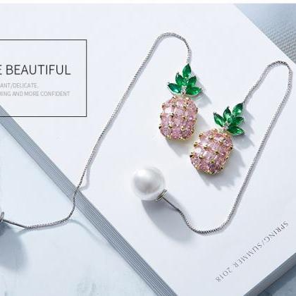 Crystal For Swarovski Earrings Pink Pineappl For..