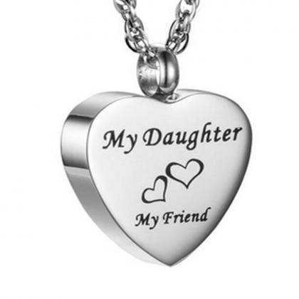 Heart Memorial Urn Pendant Necklace Stainless..