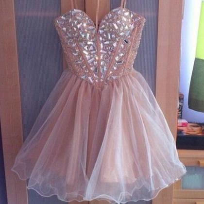 Shiny Crystal Beading Short Sweet 16 Prom Dress,..