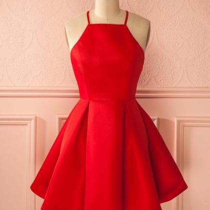 Red Short Homecoming Dress, Off Shoulder Short..