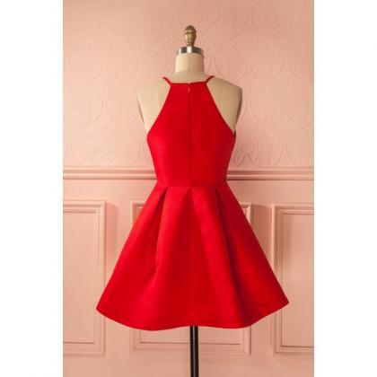 Red Short Homecoming Dress, Off Shoulder Short..