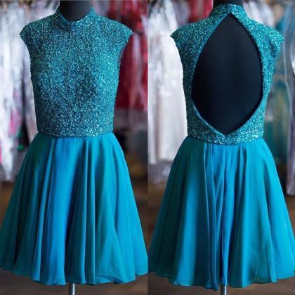 Luxury Beaded Crystal Corset Short Prom Dress, A..