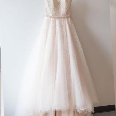 Shiny Sequin Wedding Dress A Line W..