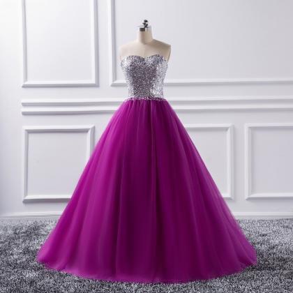 Sparkly Sweetheart Beaded Ball Gown Prom Dresses..