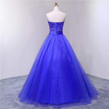 Luxury Beaded Sweet Ball Gown Tulle Quinceanera..