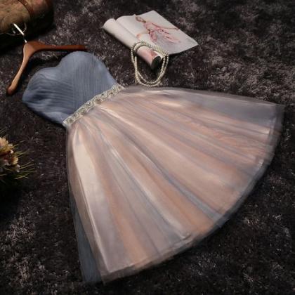 Stunning Beaded Crystal Short Homecoming Dress..