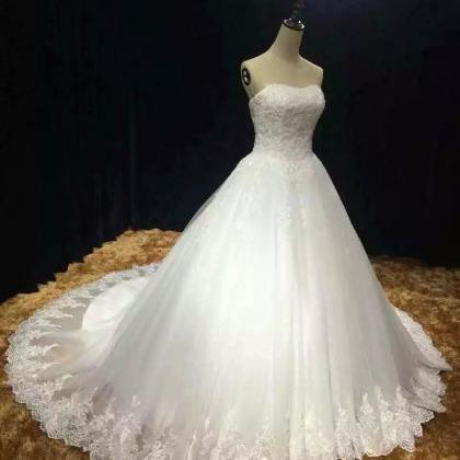 Fashion White Tulle Country Wedding Dress With..
