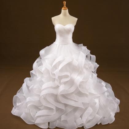 White Tulle Ruffle China Wedding Dress Off..