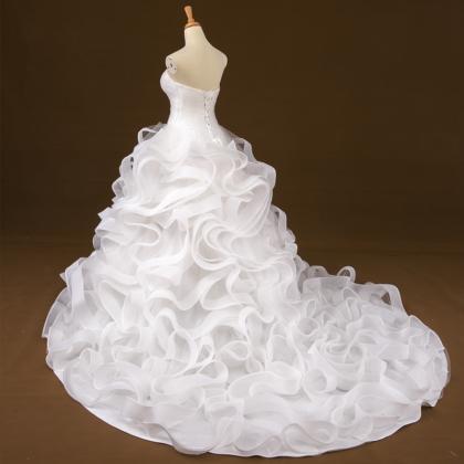 White Tulle Ruffle China Wedding Dress Off..