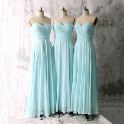 Plus Size Bady Blue Chiffon Long Bridesmaid Dress..
