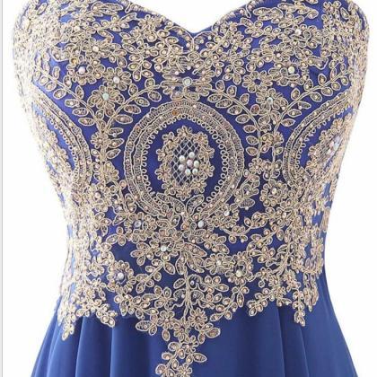Off Shoulder Blue Chiffon Long Prom Dress With..