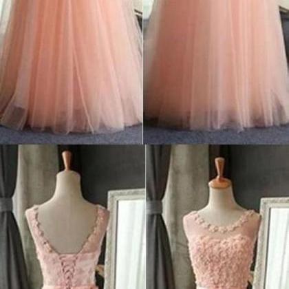 Fashion A Line Pink Tulle Formal Evening Dress Off..