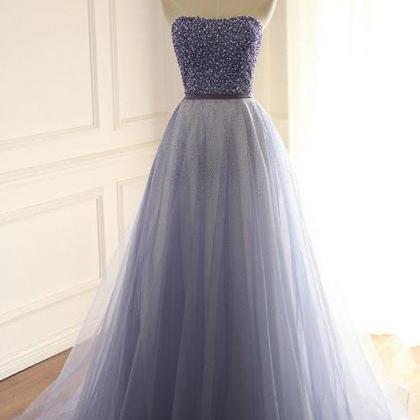 Charming Beaded Formal Evening Dress , A Line Prom..